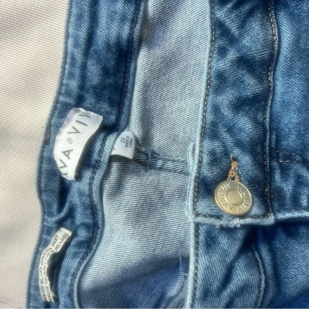 Women's Blue Denim Shorts - Picture 5 of 10